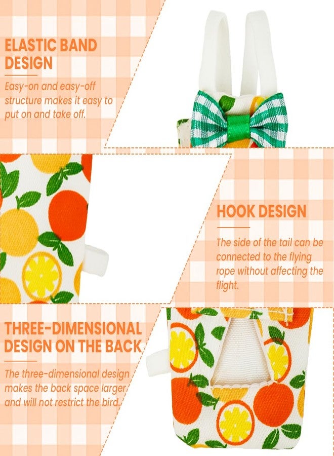 ZIBUYU® 2Pcs Parrot Clothes, Budgie Jumpers, Adorable Bow Orange Pattern Budgie Diaper Bird Flight Suit, Elastic Straps Design, Lightweight & Comfort, Washable, Size M - Image 3